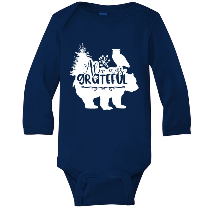 Always Grateful: Embrace NatureS Beauty With The Bear Great Gift Baby Long Sleeve Bodysuit