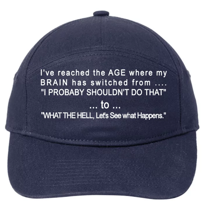 Aged Brain Funny Sarcastic 7-Panel Snapback Hat