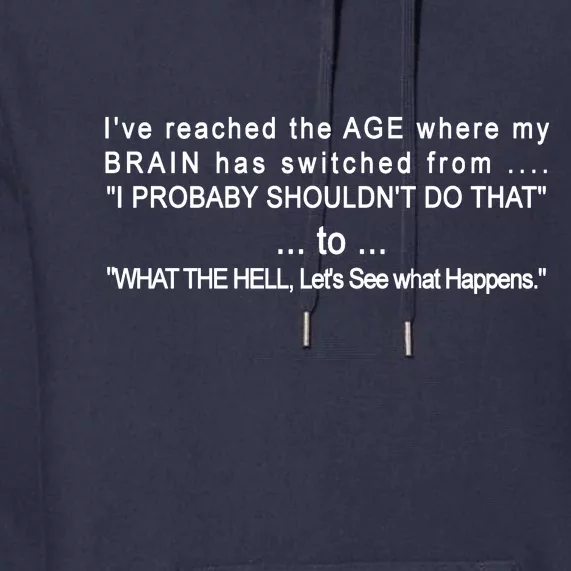 Aged Brain Funny Sarcastic Premium Hoodie