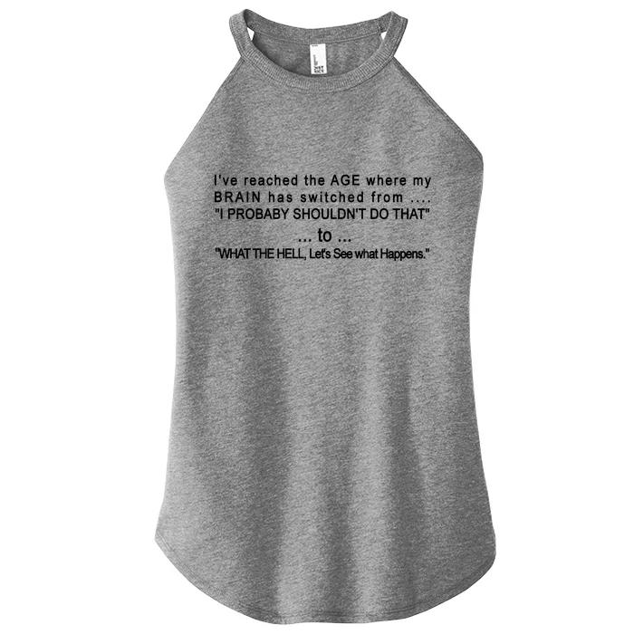 Aged Brain Funny Sarcastic Women’s Perfect Tri Rocker Tank