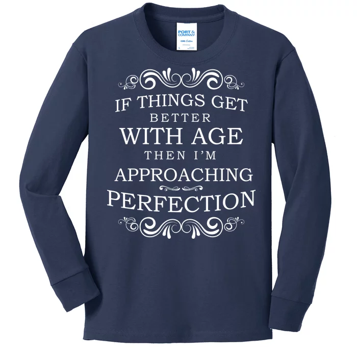 Aged To Perfection Funny Birthday Kids Long Sleeve Shirt