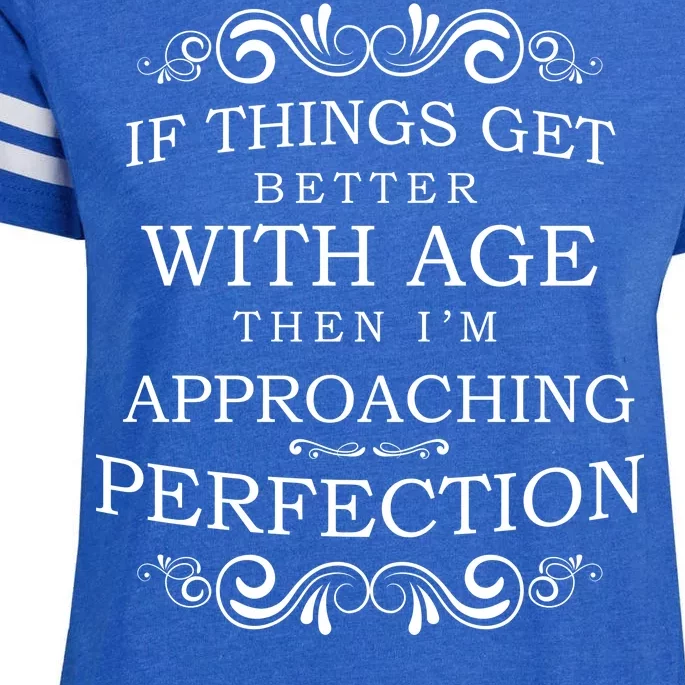 Aged To Perfection Funny Birthday Enza Ladies Jersey Football T-Shirt