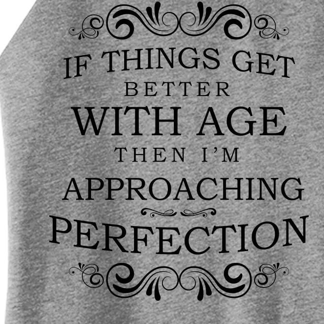 Aged To Perfection Funny Birthday Women’s Perfect Tri Rocker Tank