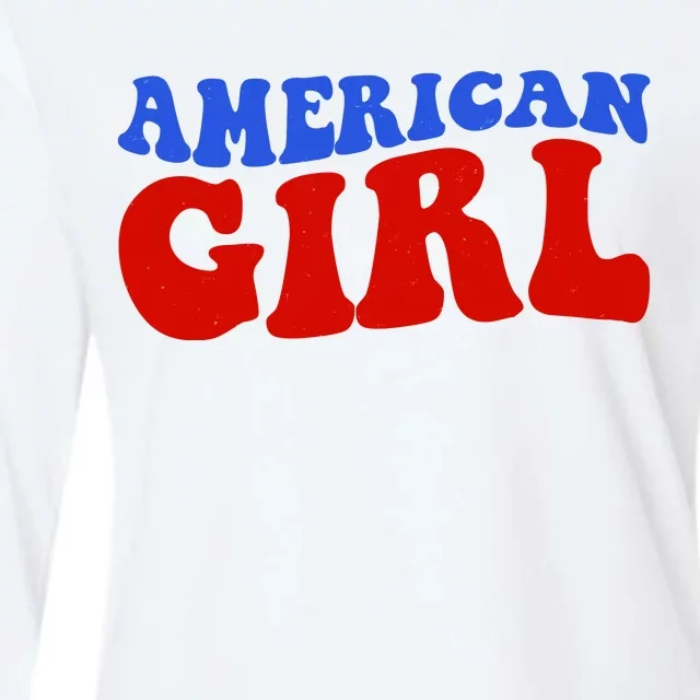 American Girl Fourth Of July Womens Cotton Relaxed Long Sleeve T-Shirt