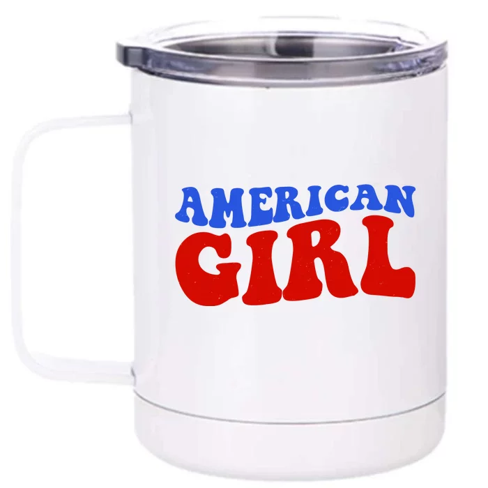 American Girl Fourth Of July Front & Back 12oz Stainless Steel Tumbler Cup