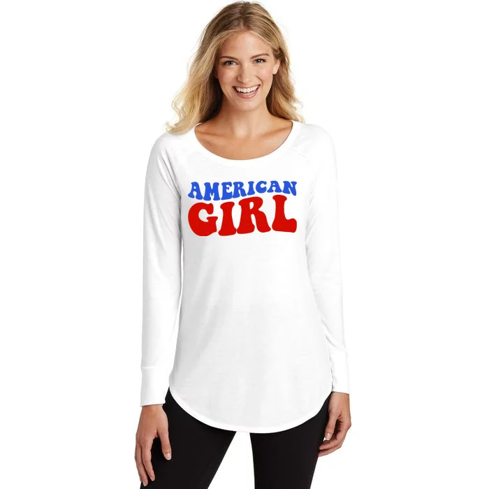 American Girl Fourth Of July Women's Perfect Tri Tunic Long Sleeve Shirt