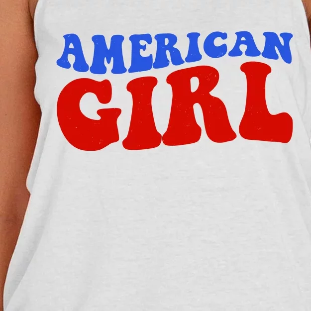 American Girl Fourth Of July Women's Knotted Racerback Tank