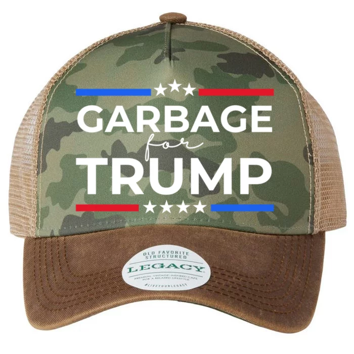 American Garbage For Trump 2024 Legacy Tie Dye Trucker Hat