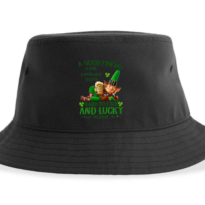 A Good Friend Is Like A Four Leaf Clover Patrick's Day Sustainable Bucket Hat