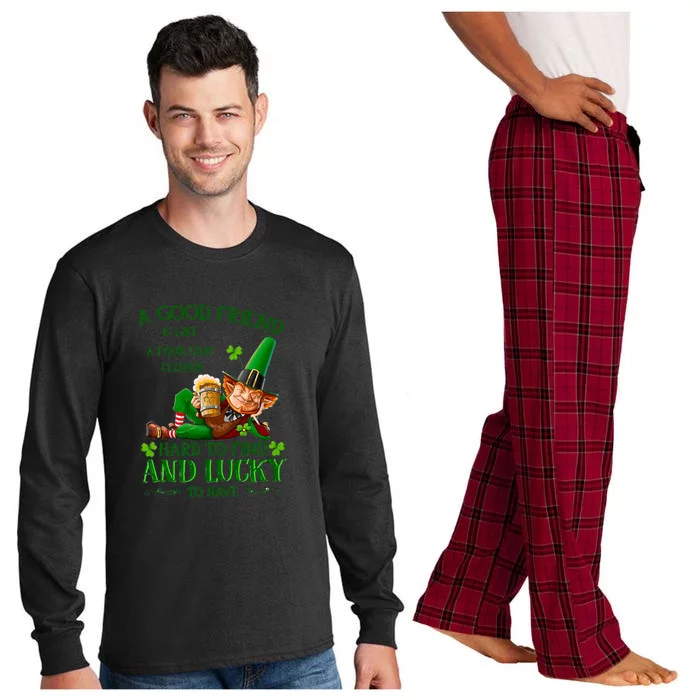 A Good Friend Is Like A Four Leaf Clover Patrick's Day Long Sleeve Pajama Set