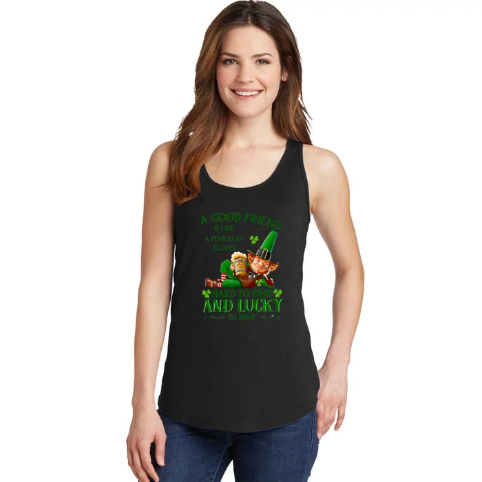 A Good Friend Is Like A Four Leaf Clover Patrick's Day Ladies Essential Tank