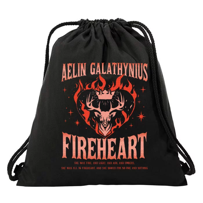 Aelin Galathynius Fireheart She Was Fire. And Light And Ash Drawstring Bag