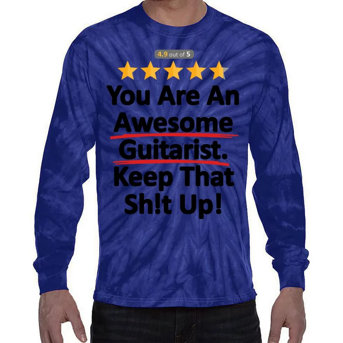 Awesome Guitarist Funny Gift Guitar Tie-Dye Long Sleeve Shirt