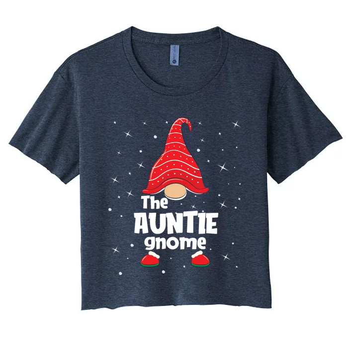 Auntie Gnome Family Matching Christmas Funny Gift Pajama Women's Crop Top Tee