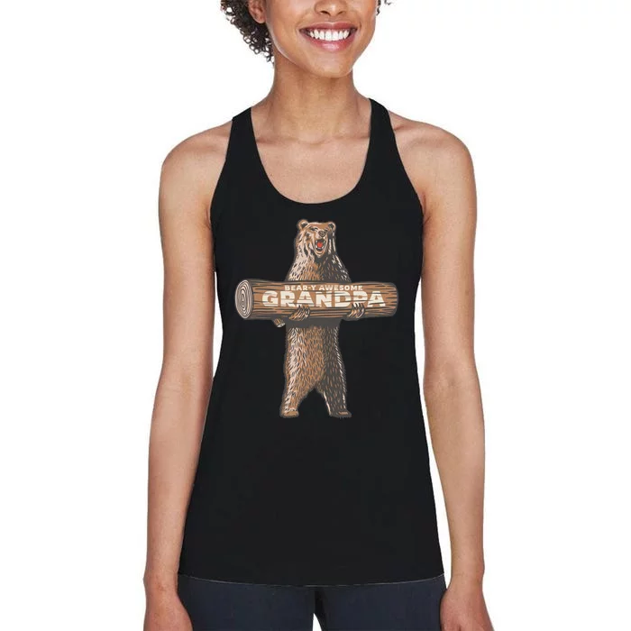 Awesome Grandpa Funny Saying Fun Grandfather Women's Racerback Tank