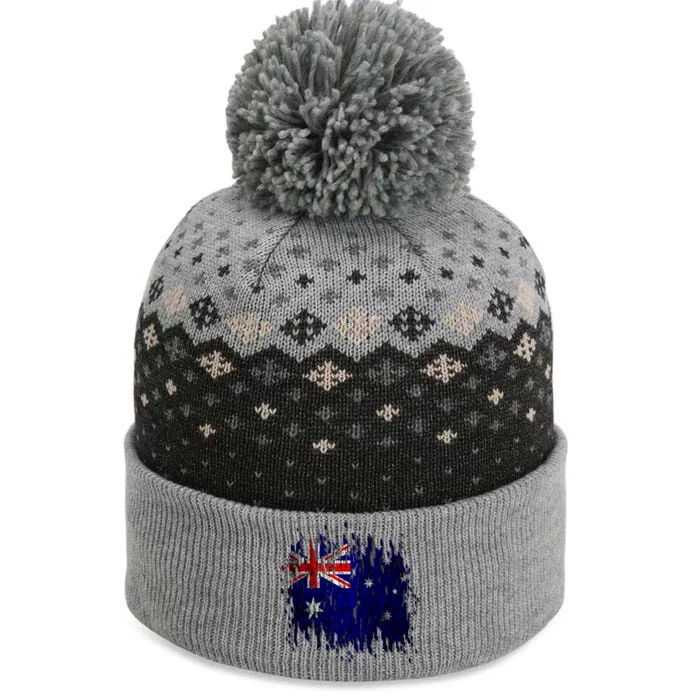 Australia Grunge Flag The Baniff Cuffed Pom Beanie