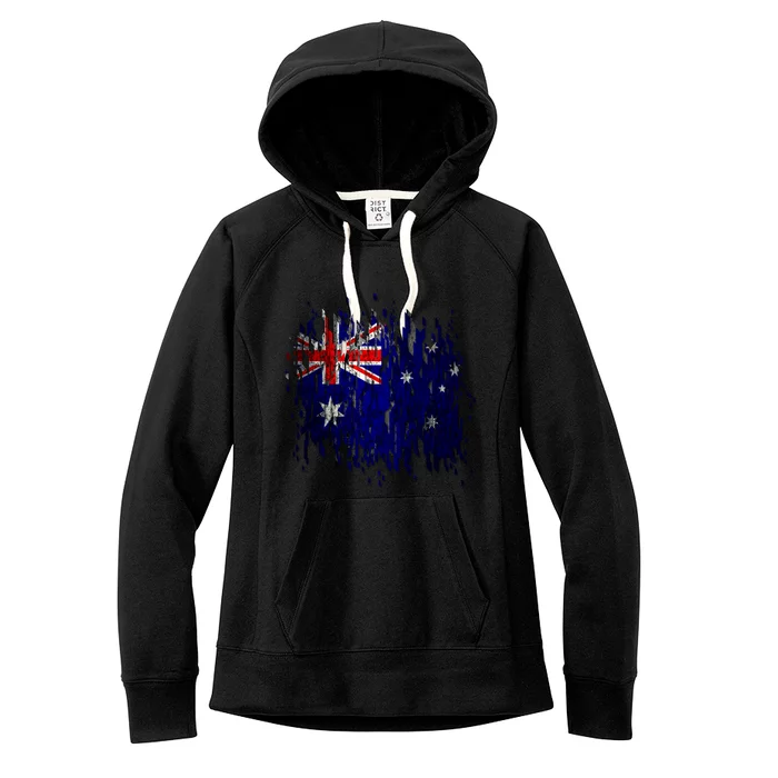 Australia Grunge Flag Women's Fleece Hoodie