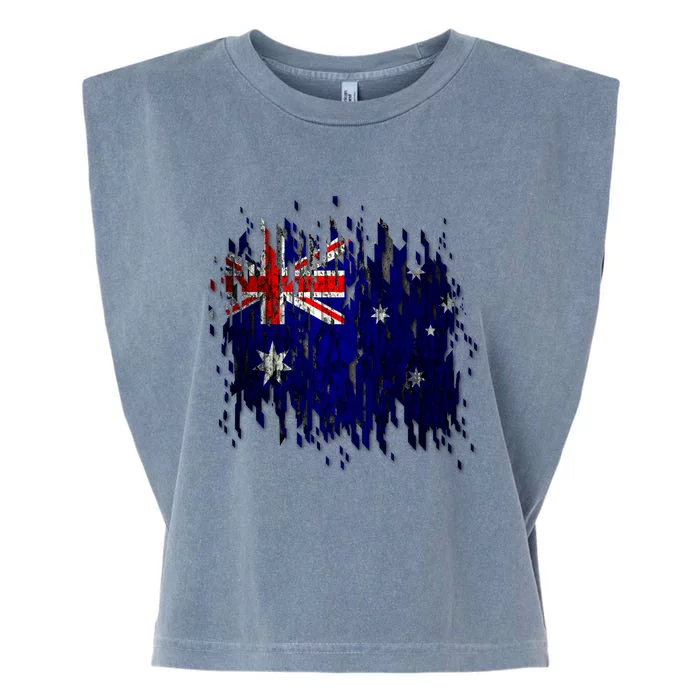 Australia Grunge Flag Garment-Dyed Women's Muscle Tee