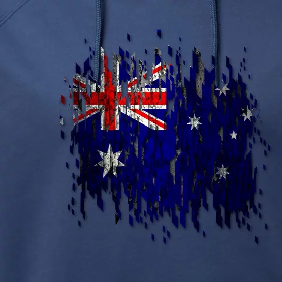 Australia Grunge Flag Performance Fleece Hoodie