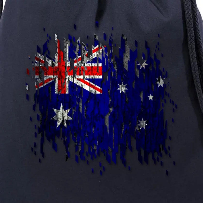 Australia Grunge Flag Drawstring Bag