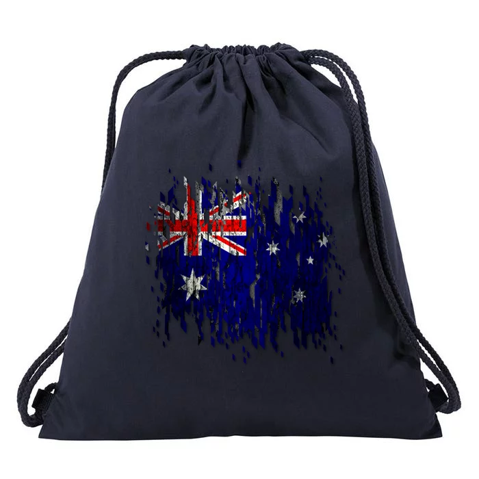 Australia Grunge Flag Drawstring Bag