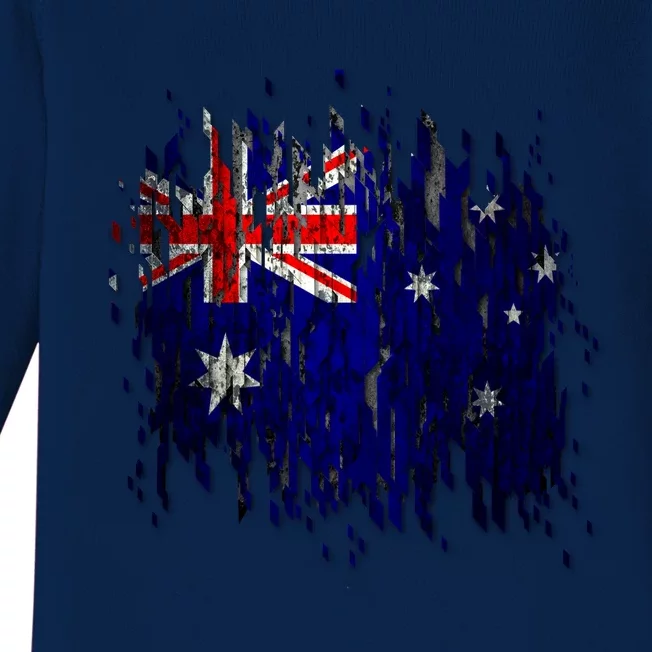 Australia Grunge Flag Baby Long Sleeve Bodysuit