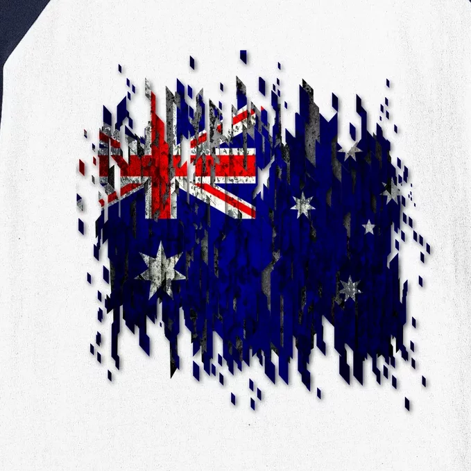 Australia Grunge Flag Baseball Sleeve Shirt