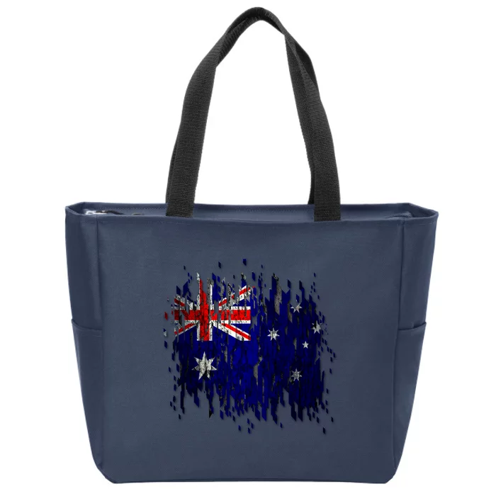 Australia Grunge Flag Zip Tote Bag