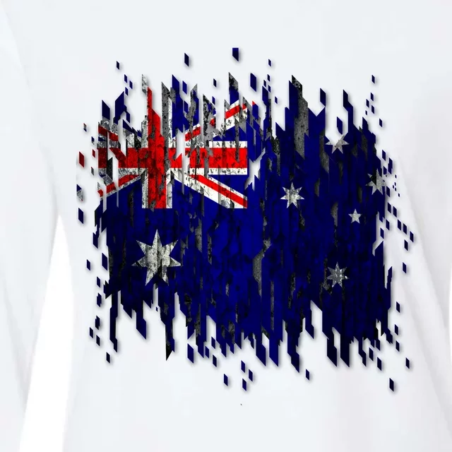 Australia Grunge Flag Womens Cotton Relaxed Long Sleeve T-Shirt