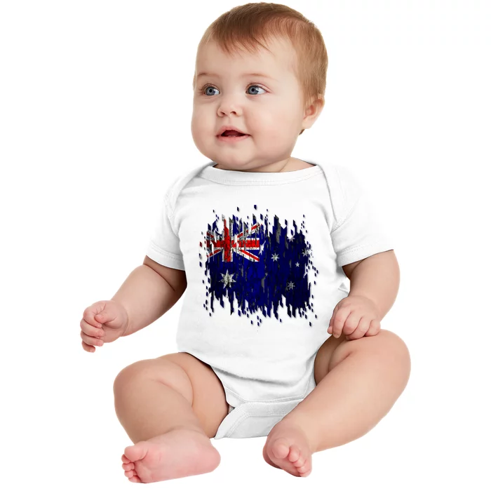 Australia Grunge Flag Baby Bodysuit