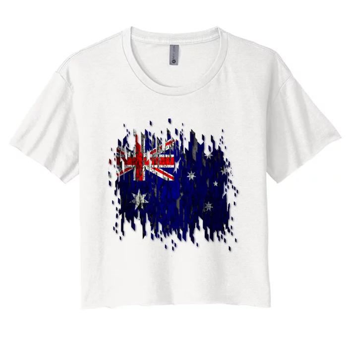 Australia Grunge Flag Women's Crop Top Tee