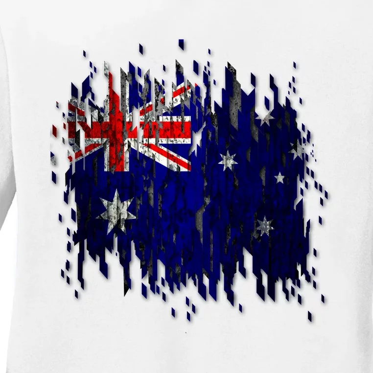 Australia Grunge Flag Ladies Long Sleeve Shirt