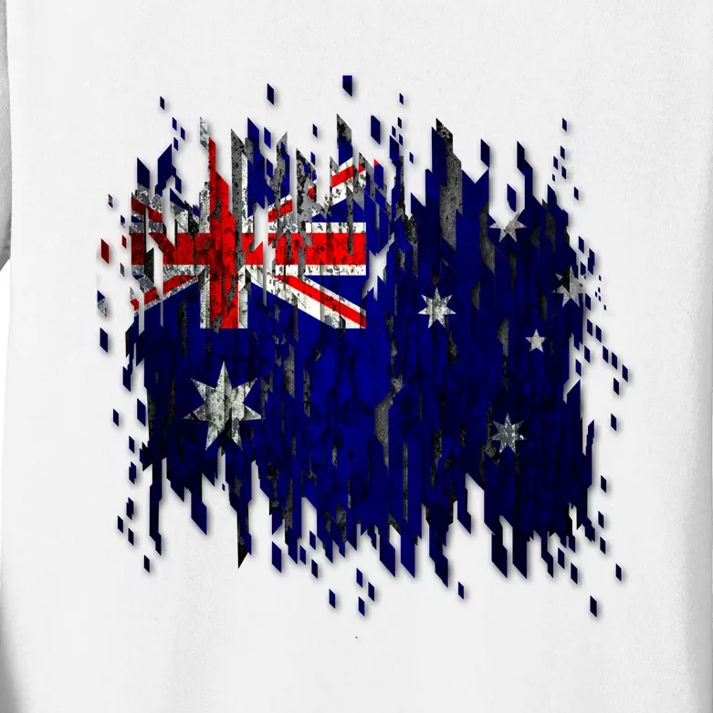 Australia Grunge Flag Kids Long Sleeve Shirt