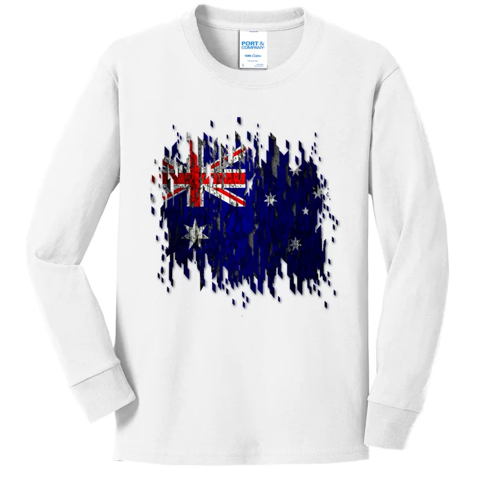 Australia Grunge Flag Kids Long Sleeve Shirt