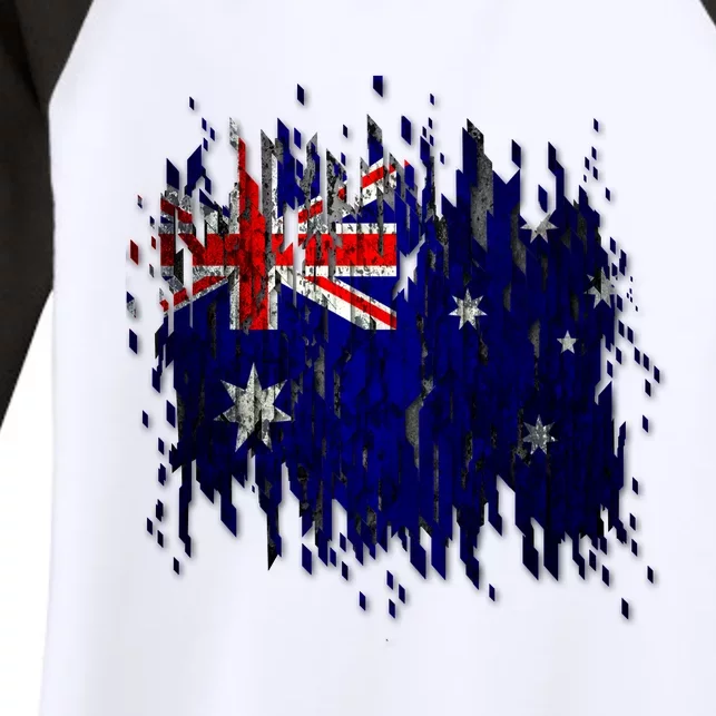 Australia Grunge Flag Women's Tri-Blend 3/4-Sleeve Raglan Shirt