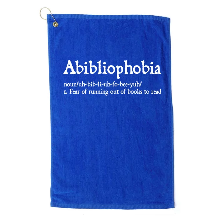 Abibliophobia Gift Funny Reading Gift Bookworm Reader Gift Platinum Collection Golf Towel