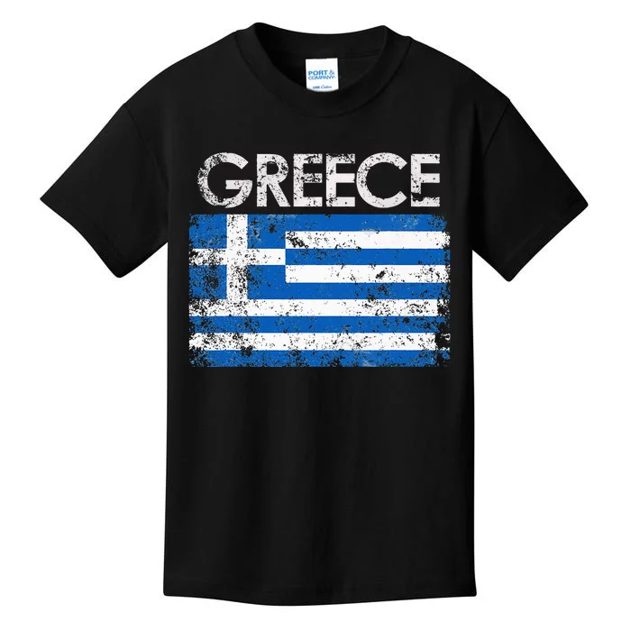 Authentic Greek Flag Souvenir Celebrate Greece's Heritage Kids T-Shirt