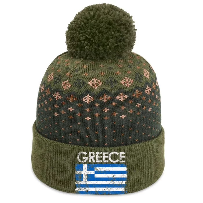 Authentic Greek Flag Souvenir Celebrate Greece's Heritage The Baniff Cuffed Pom Beanie