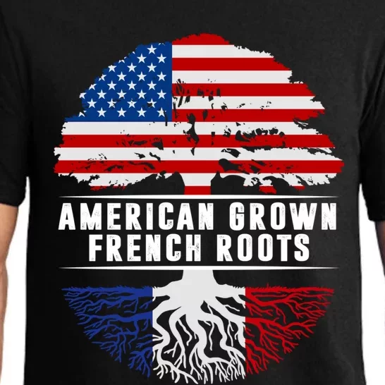 American Grown French Roots Flag France Tree Usa Gift Pajama Set