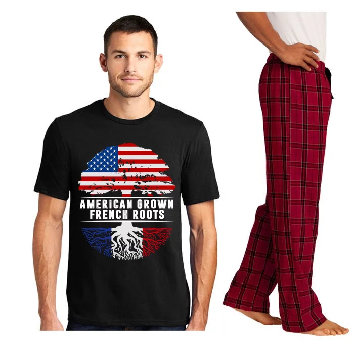 American Grown French Roots Flag France Tree Usa Gift Pajama Set