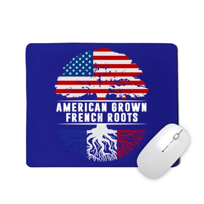 American Grown French Roots Flag France Tree Usa Gift Mousepad