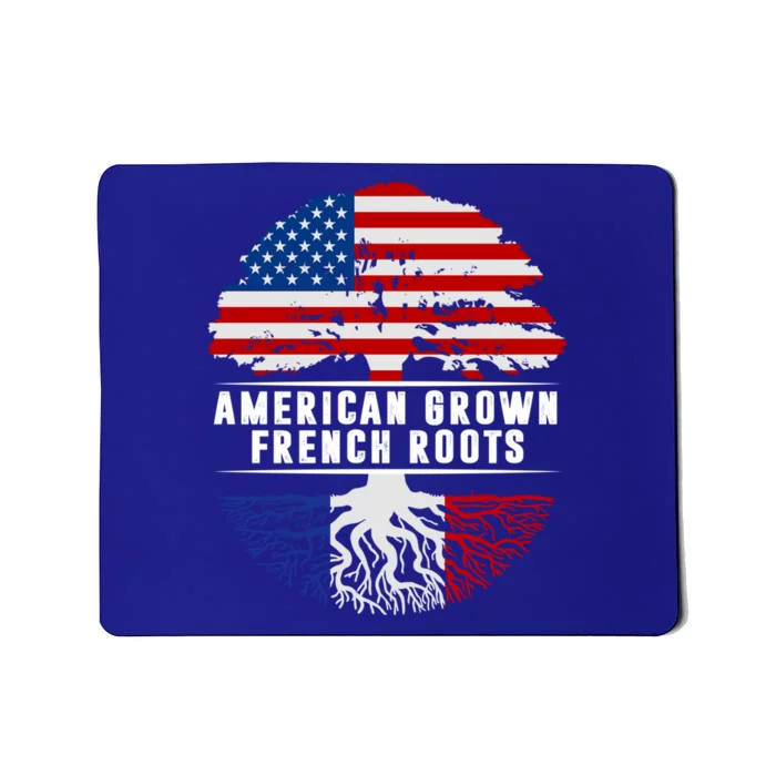 American Grown French Roots Flag France Tree Usa Gift Mousepad