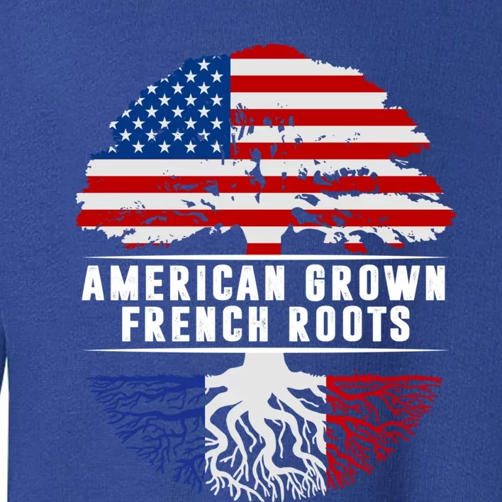 American Grown French Roots Flag France Tree Usa Gift Toddler Sweatshirt