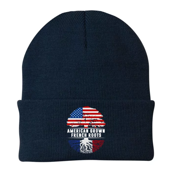 American Grown French Roots Flag France Tree Usa Gift Knit Cap Winter Beanie