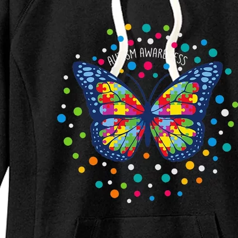 Autism Gifts for Butterfly Support Autism Women's Fleece Hoodie