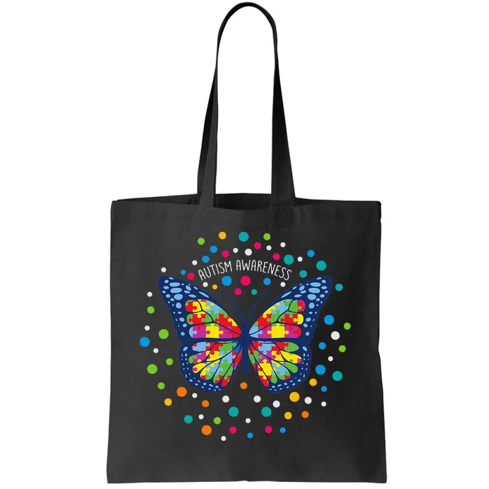 Autism Gifts for Butterfly Support Autism Tote Bag