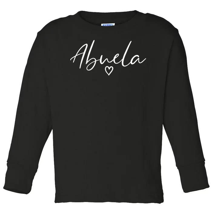 Abuela Gifts For Women Grandma Heart MotherS Day Abuela Toddler Long Sleeve Shirt