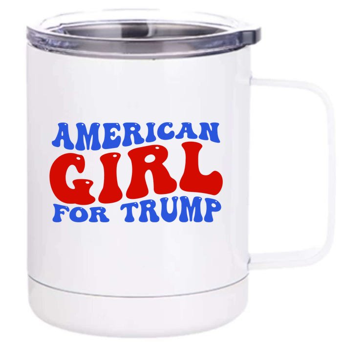 American Girl For Trump 2024 Front & Back 12oz Stainless Steel Tumbler Cup