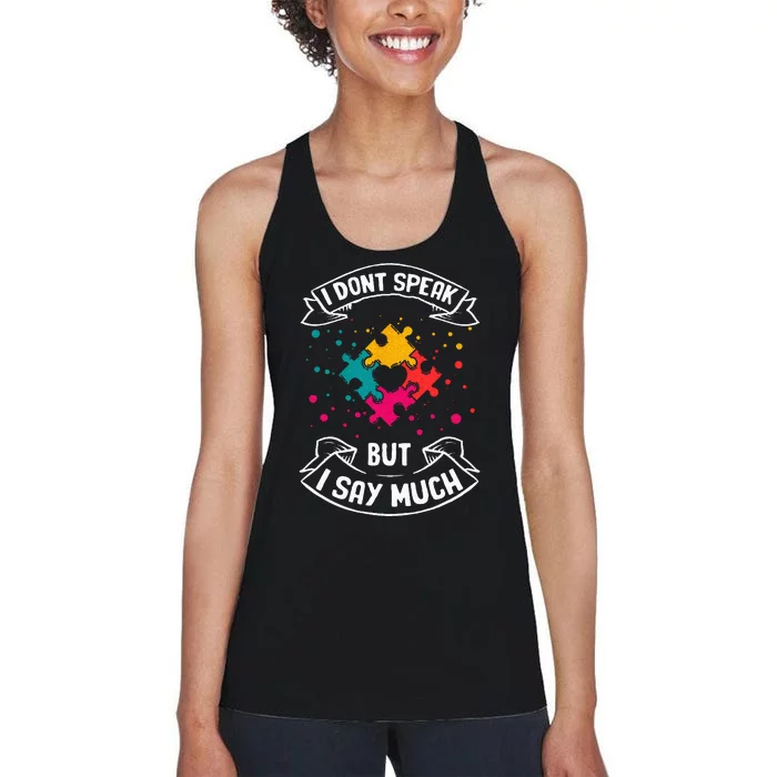 Autism Gifts For Adults Syndrom Autist Asd Autistic Asperger Women's Racerback Tank