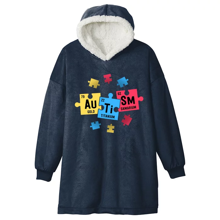 Autism Gift For Teachers Sped Periodic Table Elets Gift Hooded Wearable Blanket